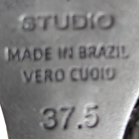 Black Suede Studio Lauren Patent Leather Wedge Ankle Boots.Size 37.5(US 7.5) - Picture 8 of 8